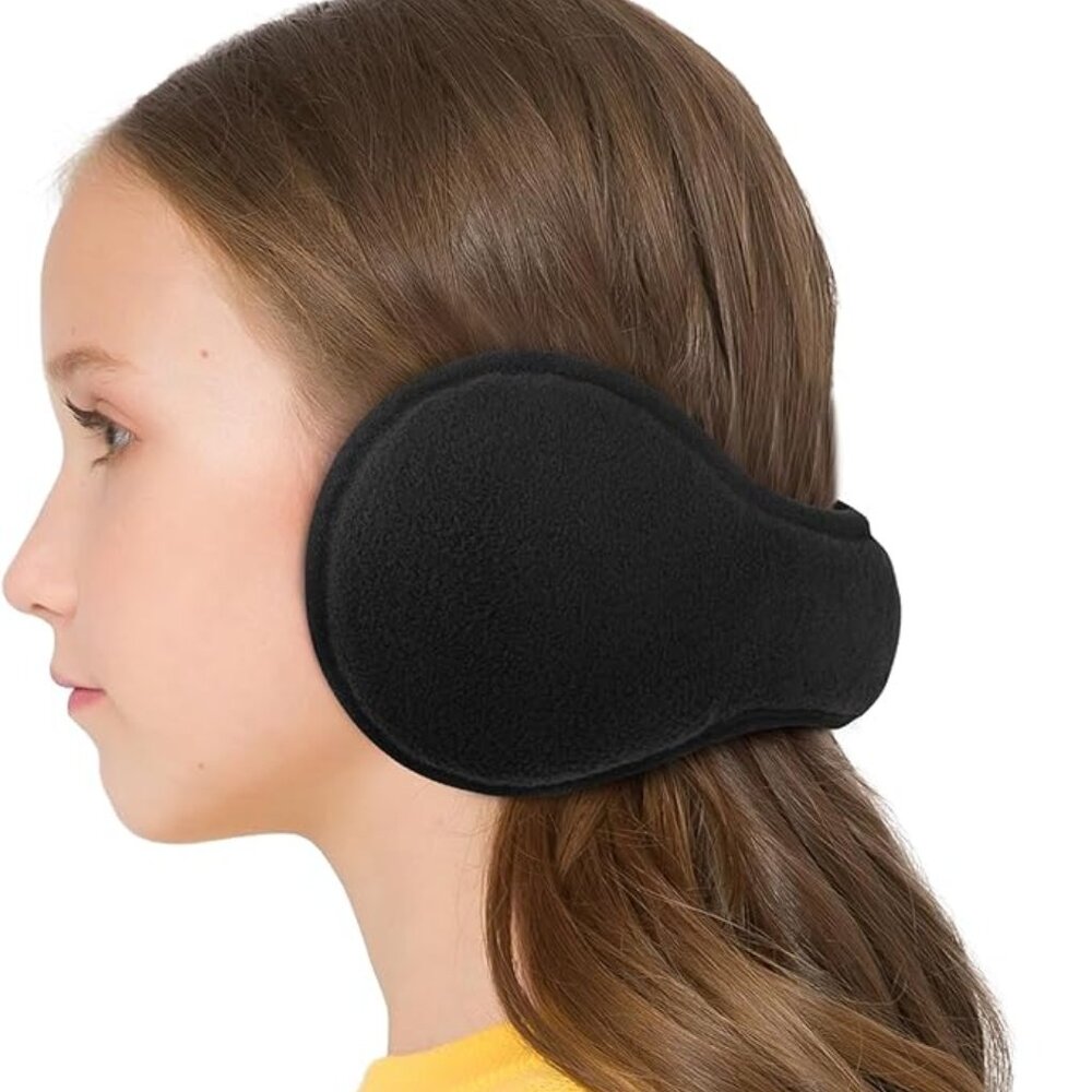 Kids Back of the head Banded Earmuffs for Winter Black